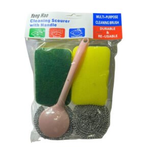 CLEANING SCOURER WITH HANDLE